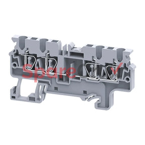 Cx2.5/4P | Connectwell 2.5 Sq.mm Feed Through Spring Clamp Terminal Block In Grey Colour