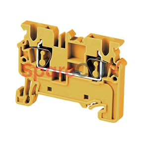 Cx2.5Y | Connectwell 2.5 Sq.mm Feed Through Spring Clamp Terminal Block In Yellow Colour