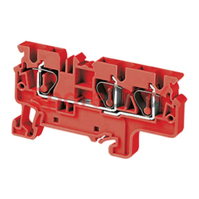 Cx4/3R | Connectwell 4 Sq.mm Feed Through Spring Clamp Terminal Block In Red