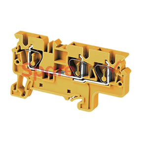 Cx4/3Y | Connectwell 4 Sq.mm Feed Through Spring Clamp Terminal Block In Yellow