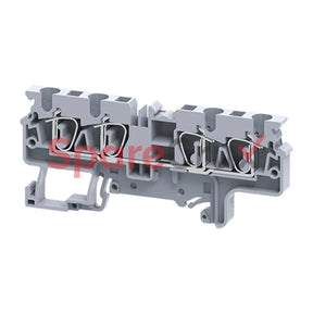 Cx4/4 | Connectwell 4 Sq.mm Feed Through Spring Clamp Terminal Block In Grey