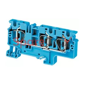 Cx6/3Bu | Connectwell 6 Sq.mm Feed Through Spring Clamp Terminal Block In Blue