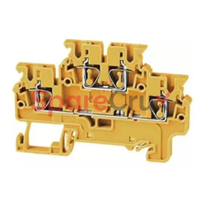 Cxdl2.5Y | Connectwell 2.5 Sq.mm 2 Level Compact Spring Clamp Terminal Block In Yellow