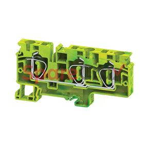 Cxg10/3 | Connectwell 10 Sq.mm Earthing Spring Clamp Terminal Block In Green-Yellow (Copy)