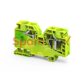 Cxg35 | Connectwell 35 Sq.mm Spring Clamp Ground Terminal Block In Yellow Green