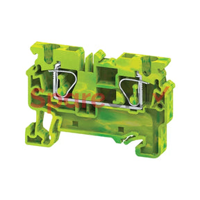 Cxg4 | Connectwell 4 Sq.mm Earthing Spring Clamp Terminal Block In Green-Yellow