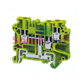 Cyg4/3 | Connectwell 4 Sq.mm 3 Wire Ground/Earth Terminal Block In Green-Yellow