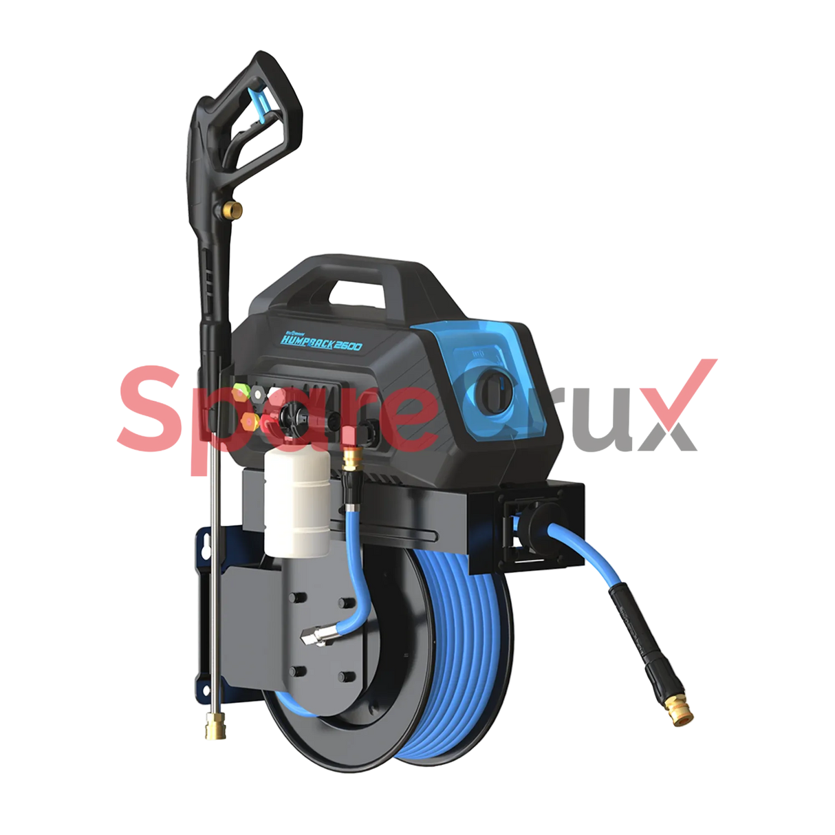 TTPWRHB1450-2600 | ZEPHYR | BluShield HumpBack 2600PSI All-in-One Pressure Washer System, Auto-Retractable Hose Reel, Industrial Pump, Accessories