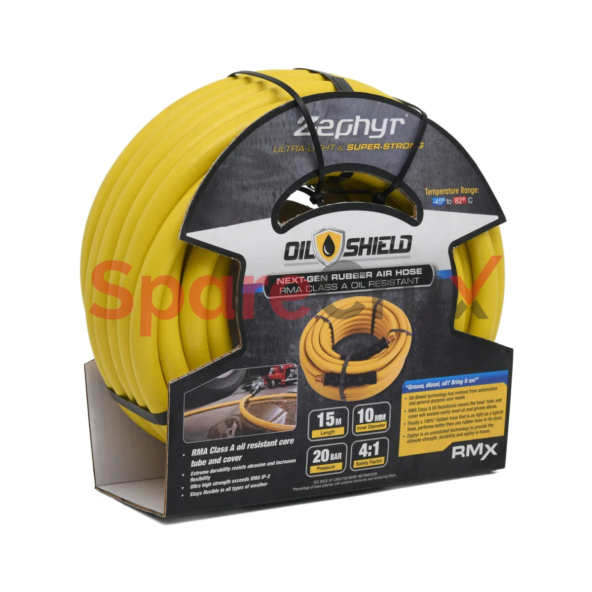 Os0850 | Zephyr Oil Shield Rubber Air Hose 8Mm X 50M With Fitting