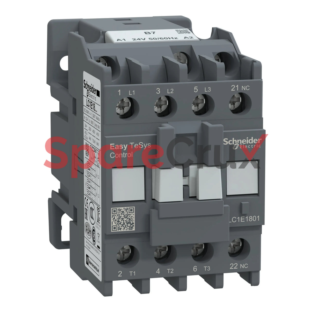 LC1E1801B7 | SCHNEIDER ELECTRIC | Easy TeSys contactor 3P(3 NO) - AC-3 - <= 440 V 18A - 24 V AC coil