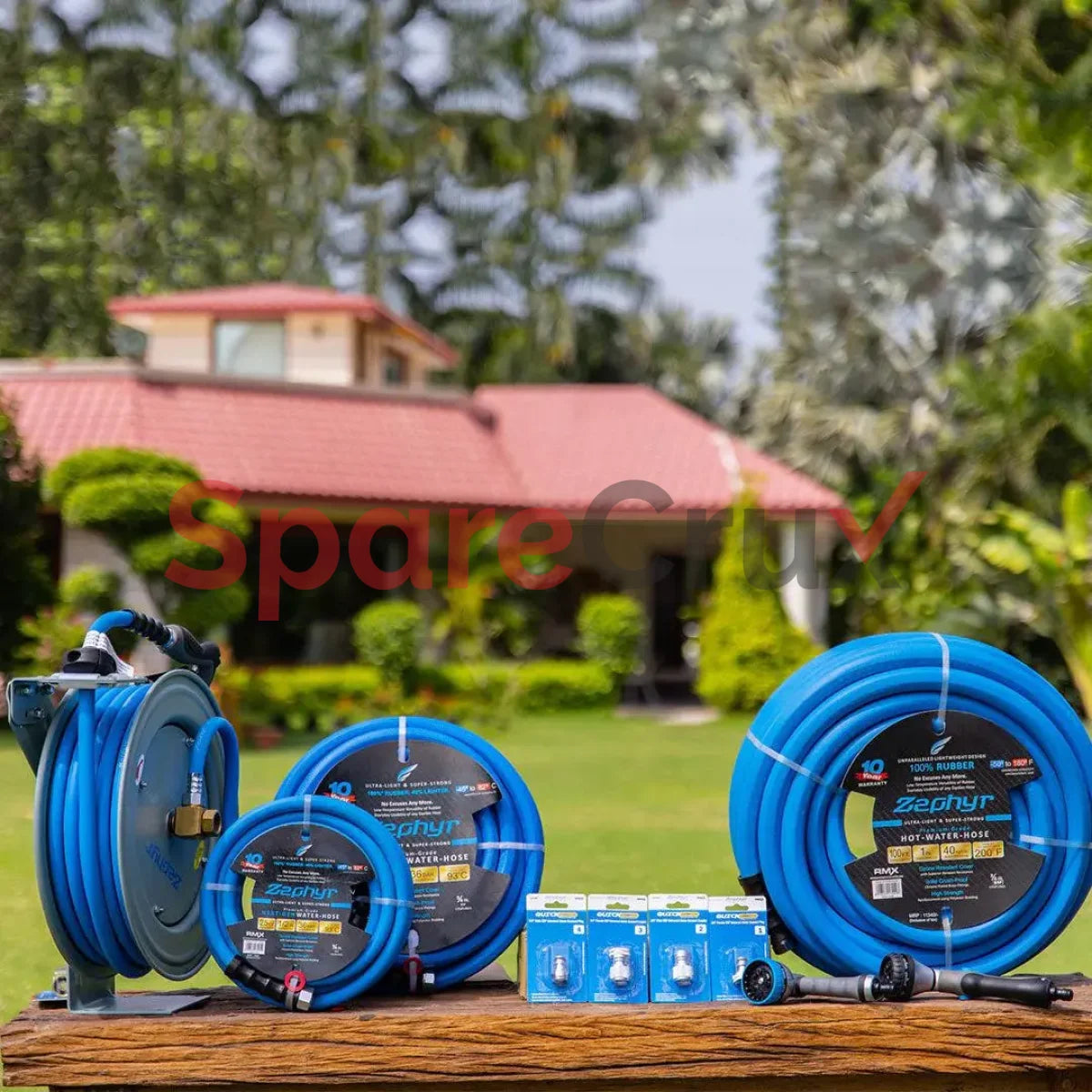 Za1330 | Zephyr Rubber Air Hose 13Mm X 30M With Fittings